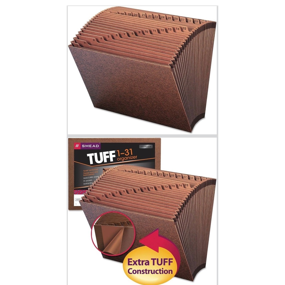 Smead TUFF 1-31 Organizer Brown File Folder Divider, Letter, New No.‎ 70467